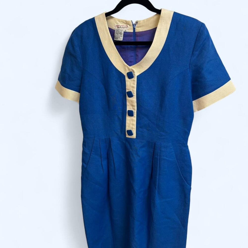 Vintage talbots blue linen dress